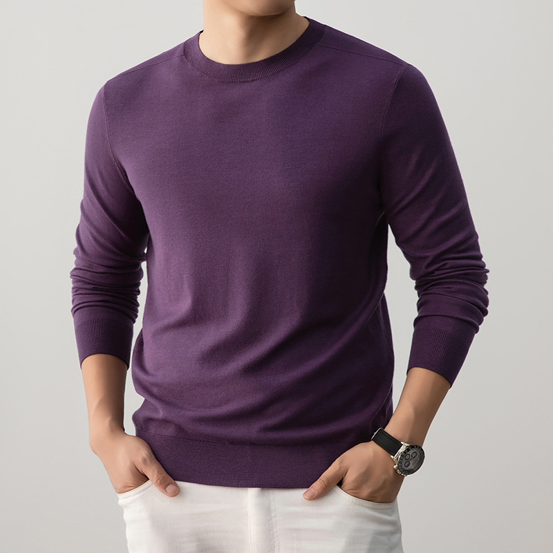 Cross-Border Autumn and Winter New Men's Round Neck Sweater Thickened Loose Large Size Round Neck Sweater Base Knitwear Men