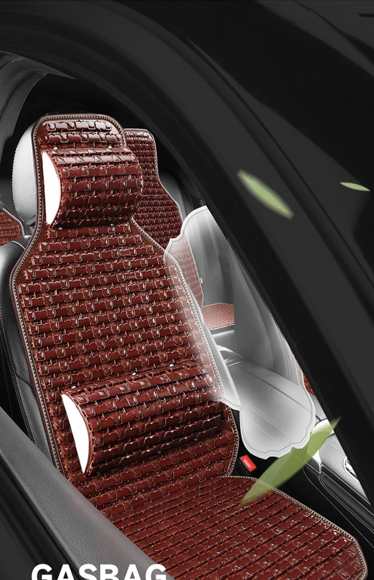 2026 New Summer Bamboo Car Seat Cushion Set, Suitable for All Seasons, Ventilated and Breathable Massage Lumbar Cushion for Trucks, Multi-Piece Set