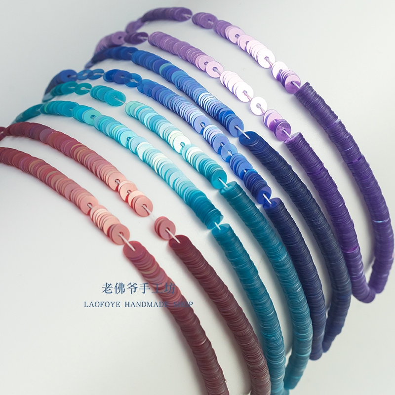 ✅ [Fritillaria Fluorescent Semi-Transparent Colorful] French Embroider Imported Sequin Accessories 20cm High Temperature Resistant Sheet 4
