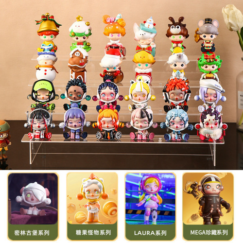 Acrylic ladder display rack blind box transparent multi-layer Bubble Mart display rack doll doll storage rack
