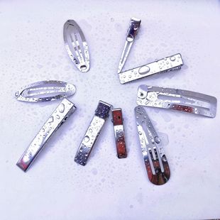 Factory direct wholesale 304 stainless steel square clip BB clip can be washed without rust DIY hair clip accessories