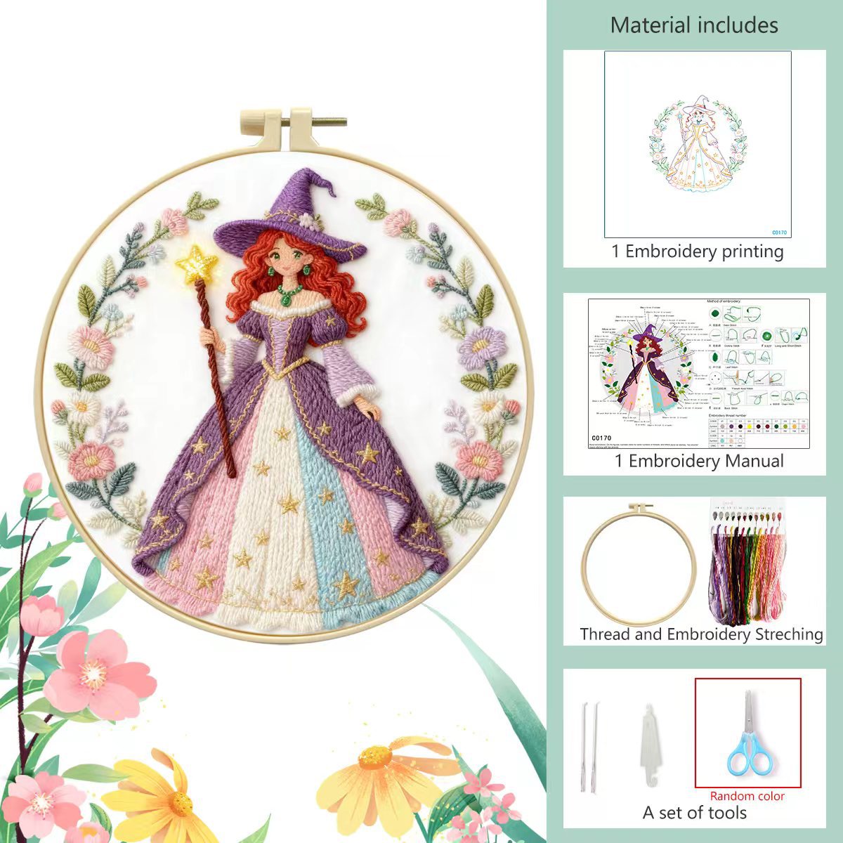 Elf Púrpura - Paquete de materiales básicos + 20CM de polilla + inserción de tijeras