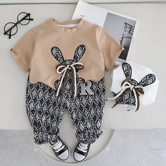 男童夏季短袖套裝2024新款時尚兒童帥氣夏裝中小童運動休閒兩件套