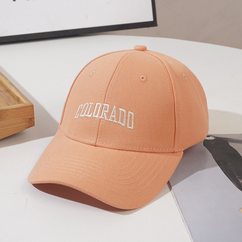 Women's Autumn New Hard Top Baseball Korean Version Fashion Letter Embroidered Wide brim Duck Tongue Hat_voghion.com