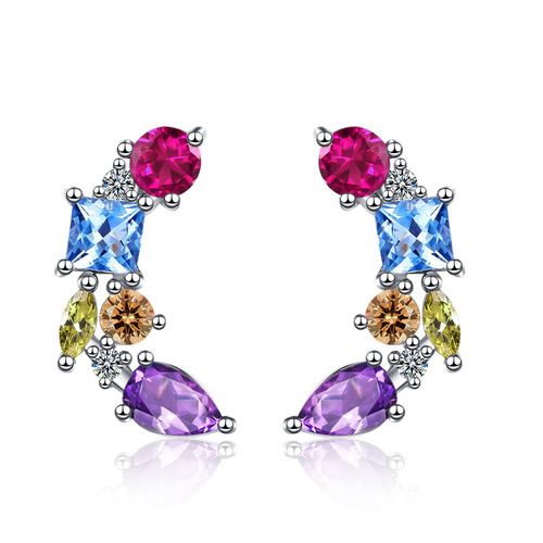 Cross-border fashion colorful zirconia earrings for women, Western and Eastern temperament, personalized earrings.