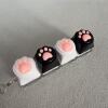 Four-button transparent case - silicone cat paw (white