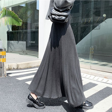 黑色半身裙秋冬裙子女2025新款垂感中长款毛线裙a字长裙针织伞裙