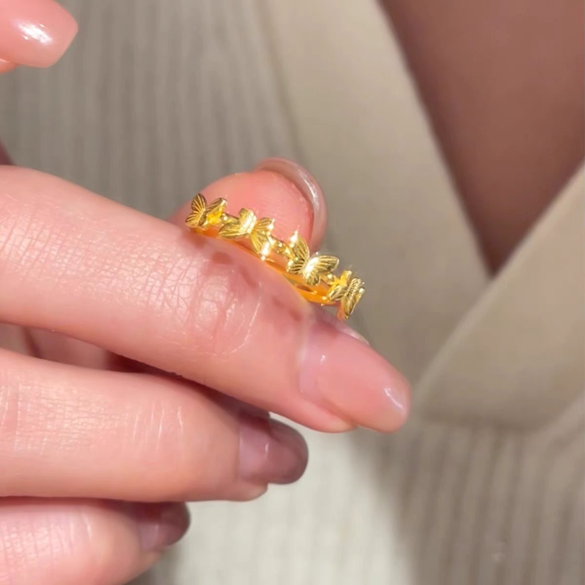 新款立體蝴蝶戒指女新中式復古開口小眾時尚設計高級感百搭指環女
