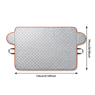 New cross-border car windshield Car snow shield - diamond-pattern-front-panel-orange-trim