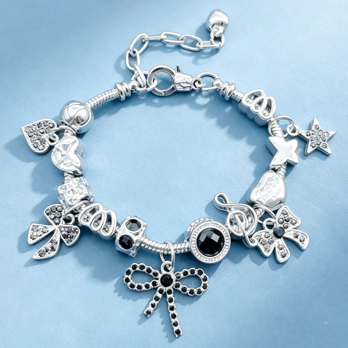 Panjia brazalete arco de diamante brazalete DIY amor pentagonal nota desmontable joyería de moda industrial pesada image 5