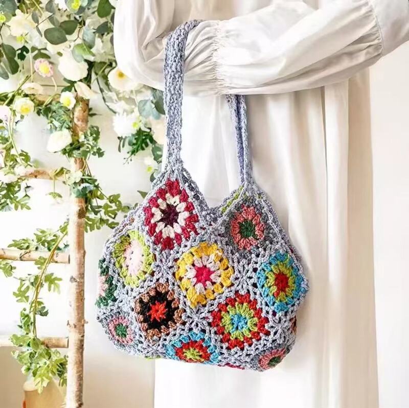 Yunnan Dali Xizang Travel Handmade Handbag Woven Wool One-Shoulder Grandmother's Ethnic Style Bohemian Women