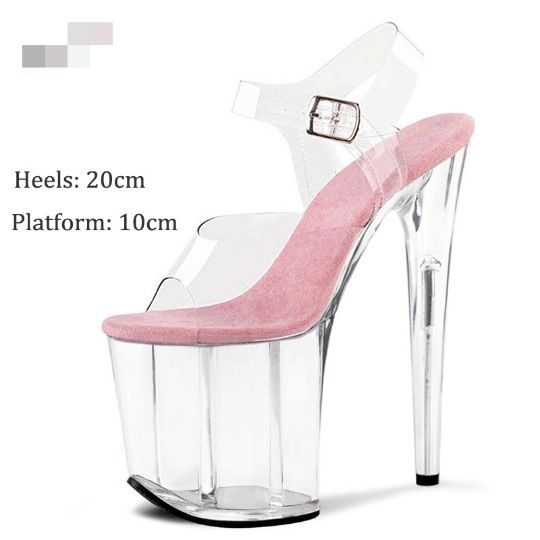 Zapatos de mujer 2024 verano nuevo estilo hebilla de una sola palabra tacón alto sandalias transparentes europeas y americanas temperamento moda súper tacones altos