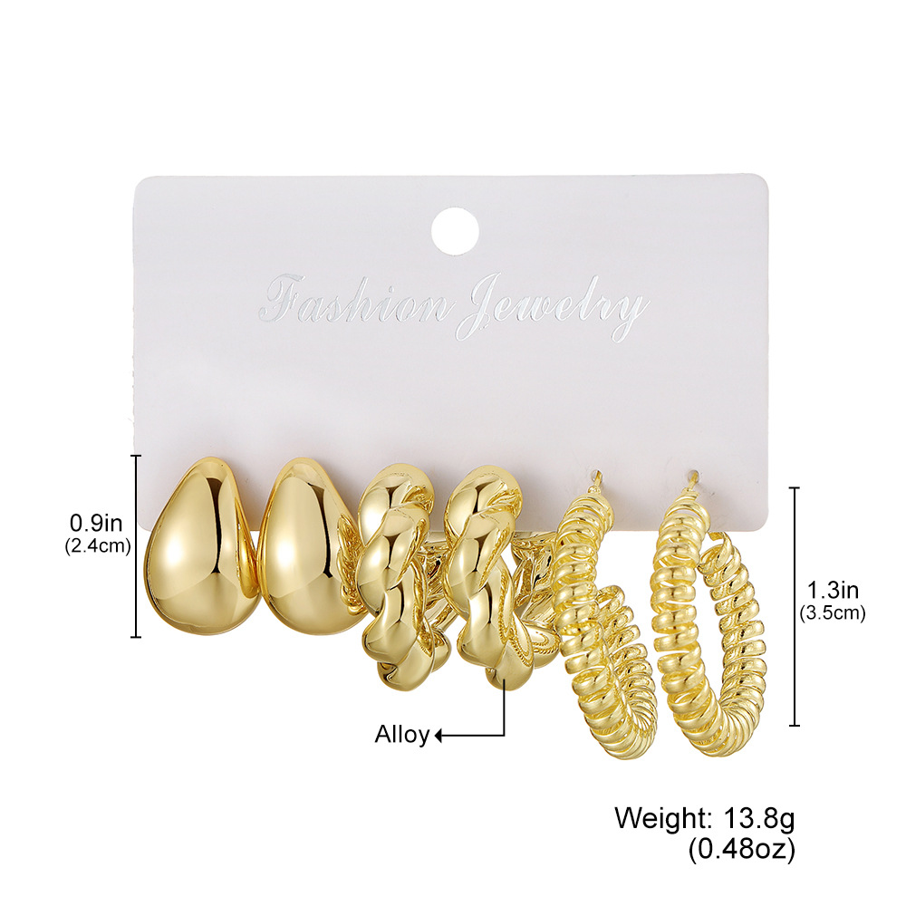 1 Pair Quantity 1 Pair Simple Style Solid Color Plating Alloy Ear Studs