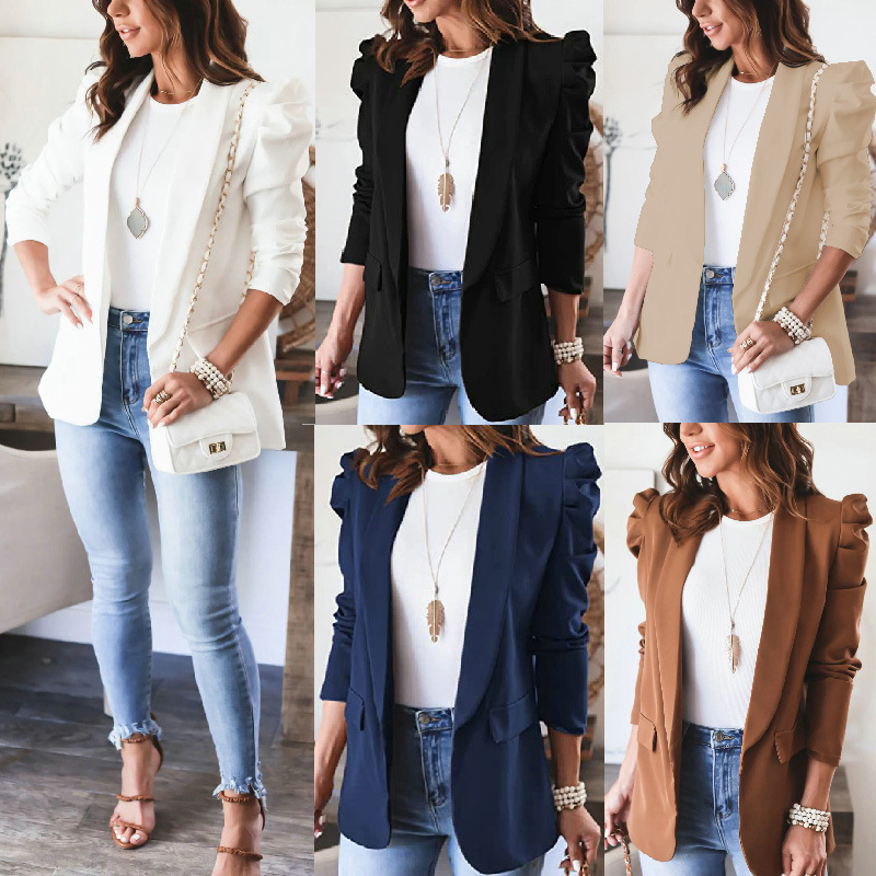 Women's Fashion Solid Color Blazer Blazer display picture 1