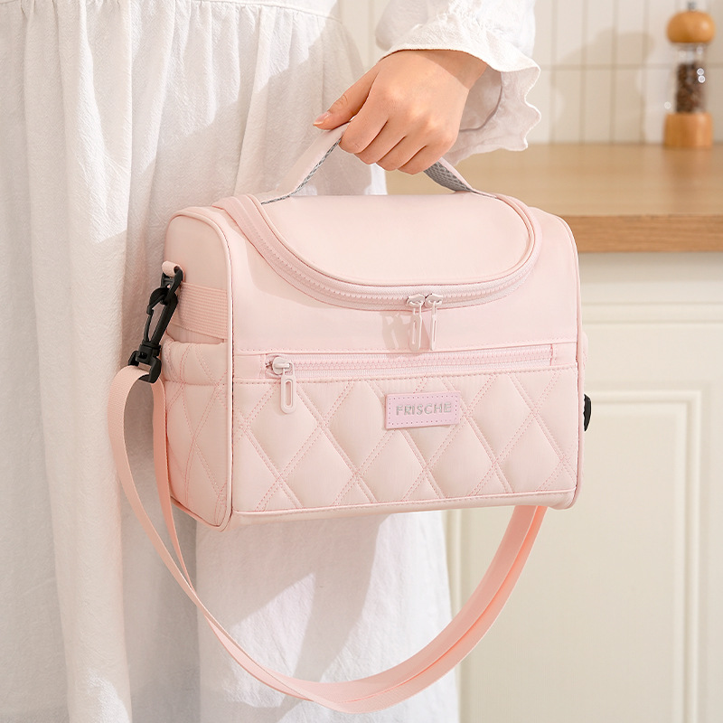 Nueva bolsa de almuerzo portátil de oficina bolsa de almuerzo de estudiantes bolsa de aislamiento térmico al aire libre bolsa de hielo de cubierta curva