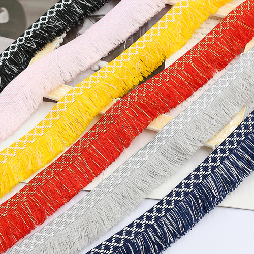3cm Ethnic Style Bicolor Tassel Rhombus Shaped Fabric Curtain Fringe Ribbon Lace DIY Home Pillow Accessories