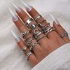 Brand retro metal set solar-powered, ring, European style