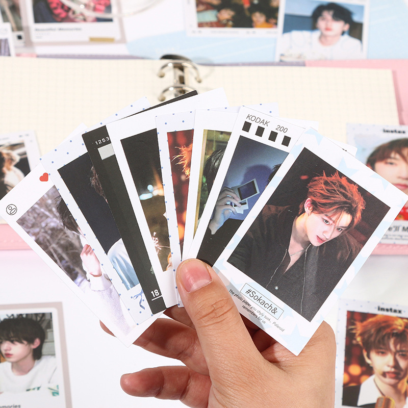 신치 신 50 스타 폴라로이드 스티커 팩 남녀 그룹 스타 스타일 분위기 사진 장식 소재