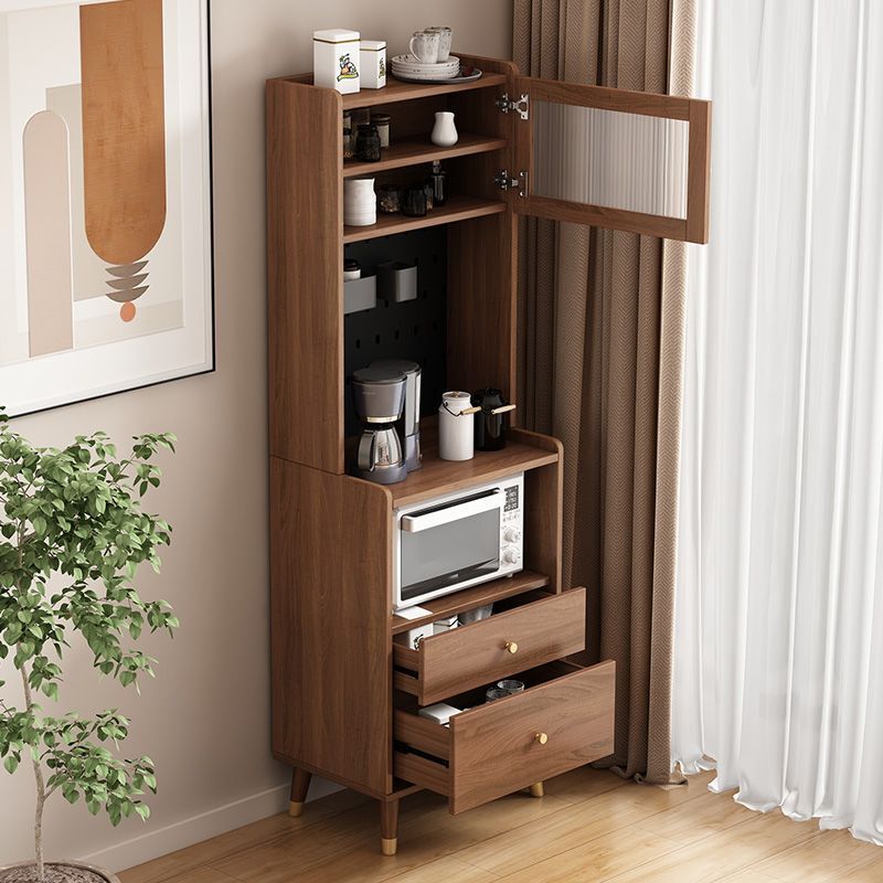 Small Solid Wood Sideboard Kitchen Storage Rack Living Room Wall Storage Cabinet Household Multi-Functional Storage Cabinet Tea G^