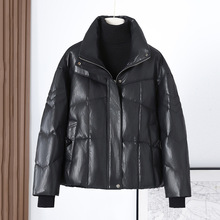 中年女装海宁真皮皮衣女式夹克羽绒服加厚短款显瘦绵羊皮羽绒外套