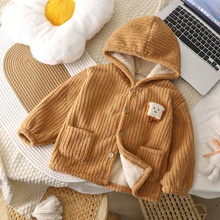 兒童連帽罩衣1-3歲寶寶棉襖罩衣正穿護衣保暖防風防臟衣休閑外套
