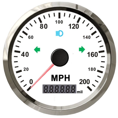 automobile instrument – Car Rv Motorcycle - white-dial-stainless-steel-bezel-200mph