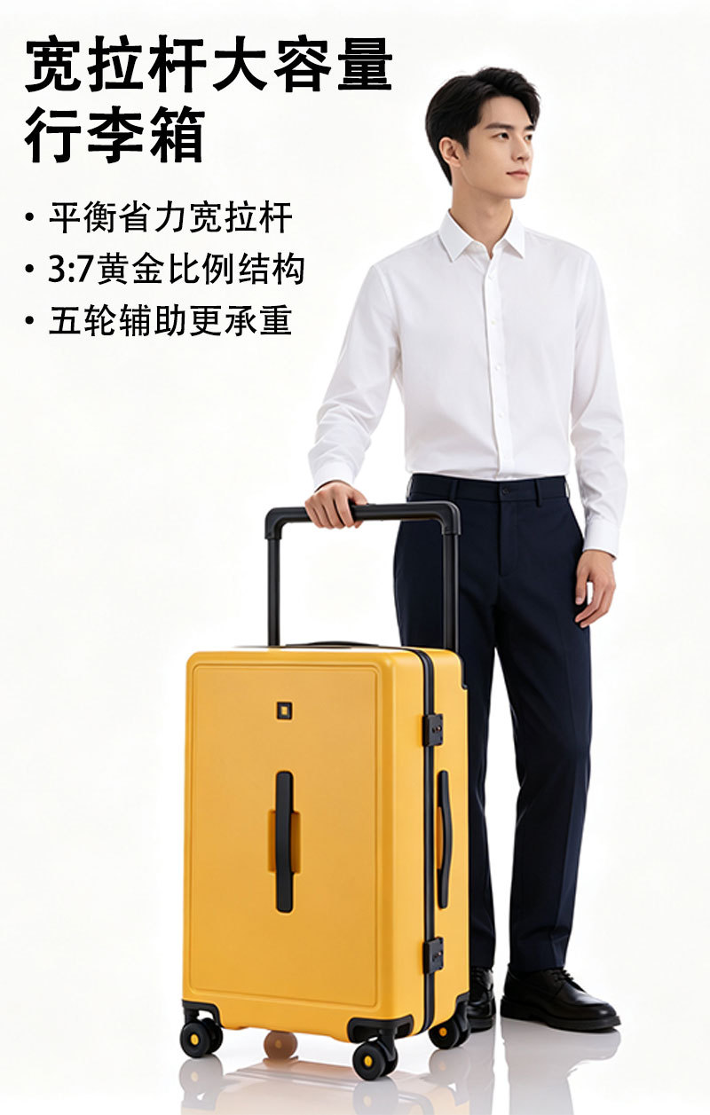 Wide Pull Handle New Style Luggage Suitcase Female 20 Inch Carry-On Trolley Suitcase with Password Lock Male 28 Inch Large Capacity Wheeled Suitcase with Customs Lock