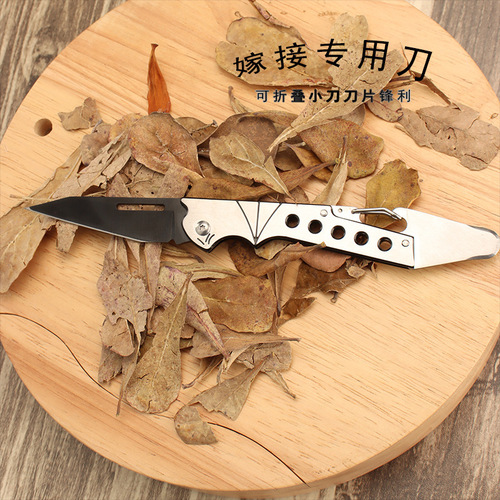 Stainless steel grafting knife, professional grafting handmade knife, fruit seedling transfer knife, flower tree seedling folding knife wholesale