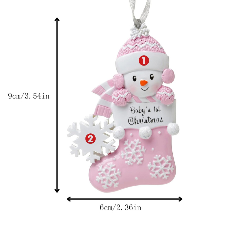 Diyの名前の祝福の言葉の人形のクリスマスの靴下の雪のクリスマスツリーの装飾品の樹脂の工芸品の装飾|undefined
