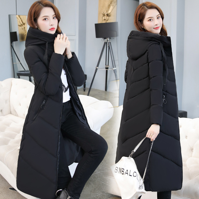 Russian Export Cotton Coat for Women 2024 Winter New Korean Style Large Size Long Slim Fit Thickeneded down Cotton Coat 6XL