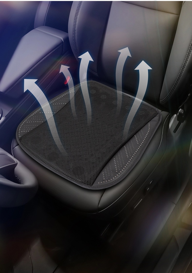 Car Seat Cushion, Summer Cooling and Ventilating Seat Cushion, Breathable and Heat-Dissipating, Household USB Fan Seat Cushion, Car Ice Silk Cooling Cushion