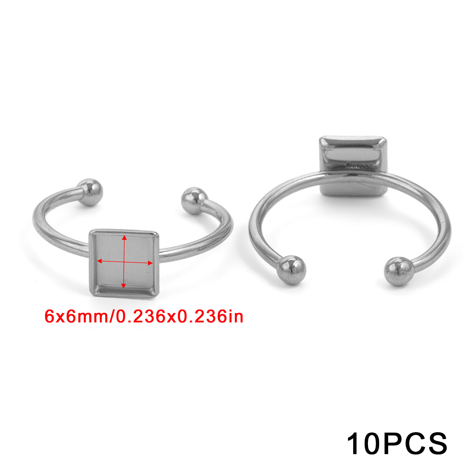 Acero inoxidable color-preservación pulido anillo titular DIY anillo plano anillo superficie horno oro incrustaciones perla apertura anillo titular Accesorios