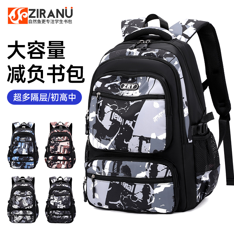 Mochila de escolares para estudiantes de secundaria, mochila de escolares para estudiantes de secundaria, mochila de graffiti para estudiantes universitarios.