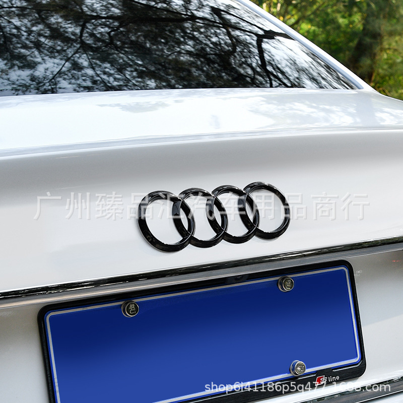 アウディ車のロゴの改造に適しています A3/A4L/A5/A6L/A7/Q2L/Q3/Q5L 4 リング ブラック ウォリアー フロントおよびリア ロゴ|undefined