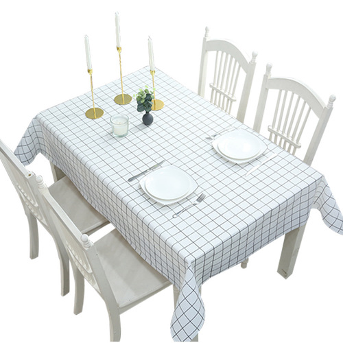 Home Japanese warm style plaid series thin waterproof and oil-proof no-wash PVC coffee table table cloth