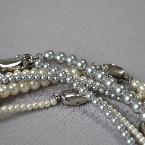 French Retro Fever Style Round imitation Shuji Crystal Pearl Yuanbao Clasp Elegant and Refined Necklace Collar Chain