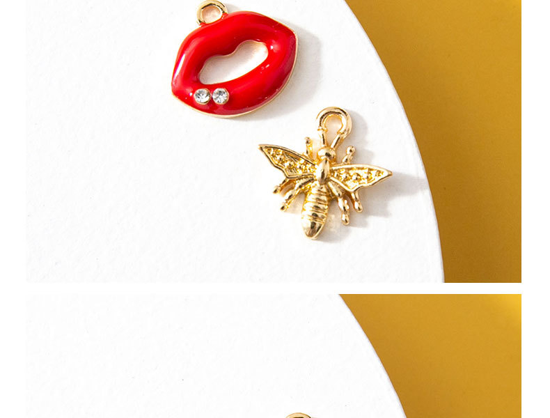 10 Unidades/Paquete Aleación Diamantes De Imitación Labios Colgante display picture 1