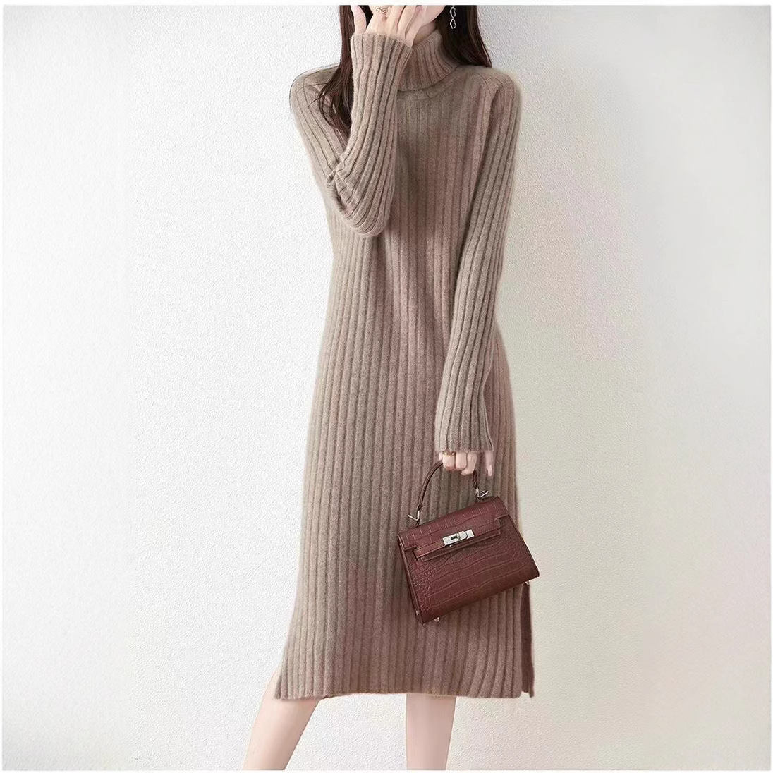 Woolen demi-season dress