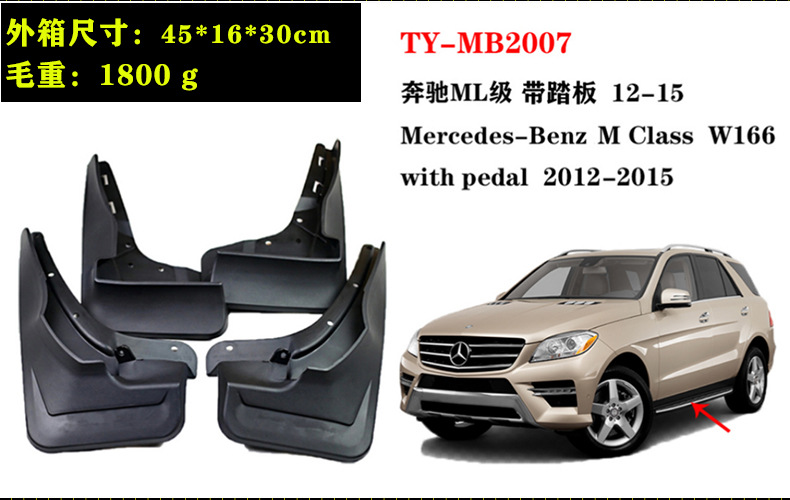 Manufacturer's In-Stock 21 Models of Mercedes Eqc Car Parts, 05-15 Models of Ml350 300 Tire Mudguards, Cross-Border