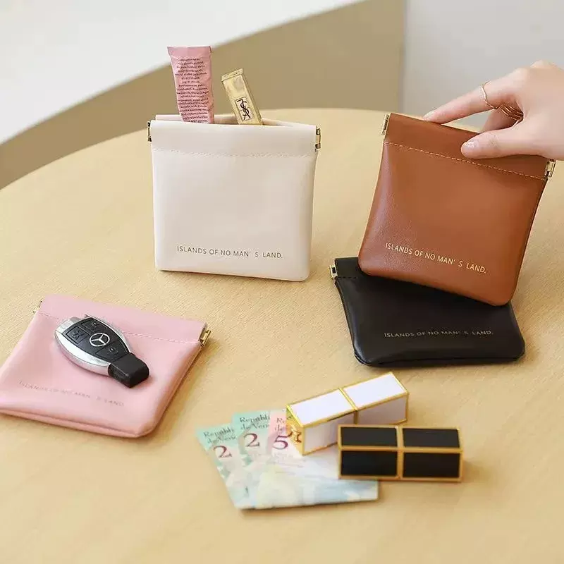 定制弹片自动闭合数据线收纳包 口红便携化妆包 充电器耳机零钱袋