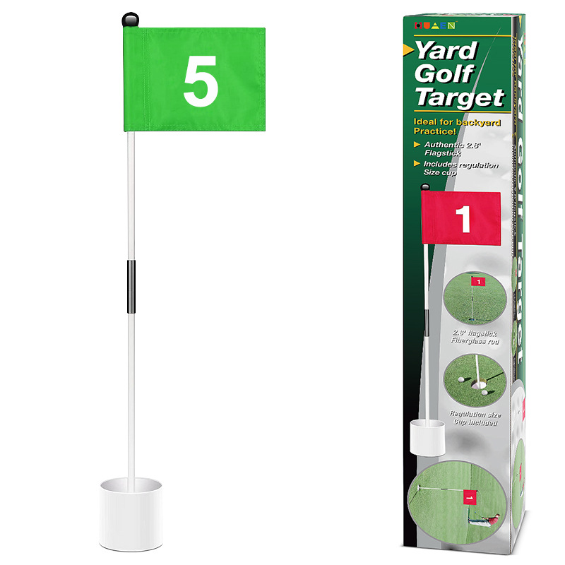 Golf asta taza titular suministros de Golf 4 pulgadas agujero taza rojo/azul/blanco bandera 87cm cubierta de asta