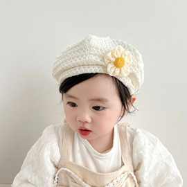 儿童韩版春秋季贝雷帽宝宝亲子帽蓓蕾帽婴幼儿无檐时尚画家帽子