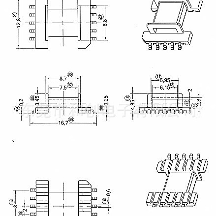EM12.7高频变压器骨架卧式贴片 5+5针高频骨架电源 LCP|undefined