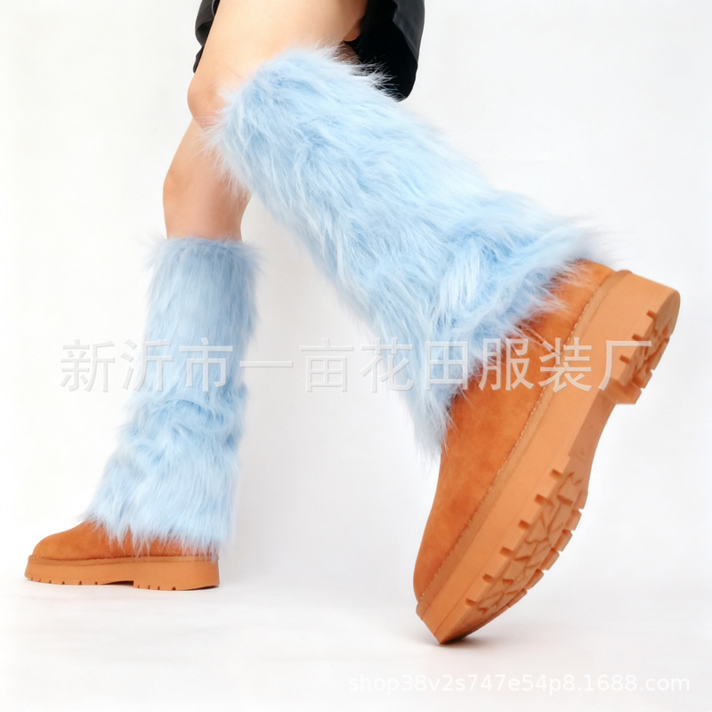 Furry Leg Warmers Lolita Cute Leg Covers Fluffy Boot Covers Sky Blue Plush Sock Covers Winter Thickened Sock Covers Fur Furry Leg Warmers Lolita Cute Leg Covers Fluffy Boot Covers Sky Blue Plush Sock Covers Winter Thickened Sock Covers Fur