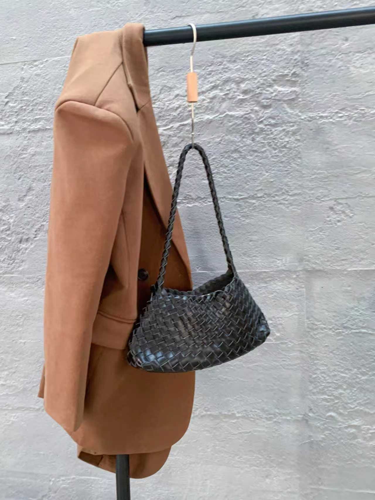 Dragon Diffusion Women's Woven Leather Bag Retro Shoulder Handbag Underarm Bag Baguette Bag - Thumbnail 7