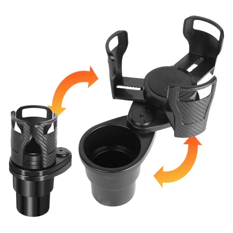 Portavasos de agua del coche multifunción giratoria consola central del coche soporte de bebidas posavasos uno-dos de doble capa de almacenamiento rack transfronterizo