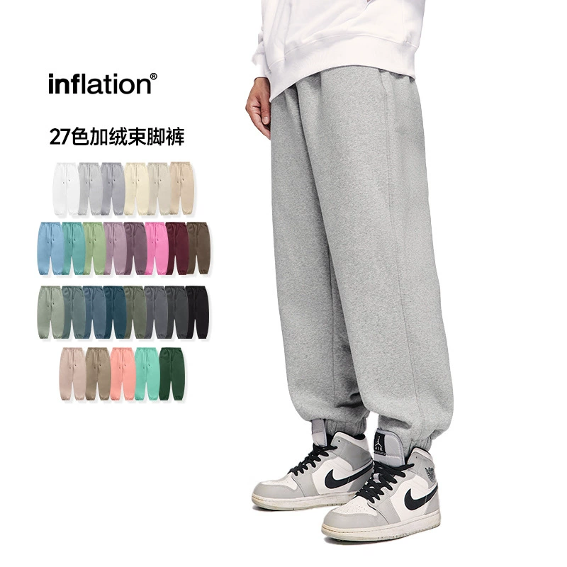 *INF мужская одежда | 350 г тяжелые бархатные радужные разноцветные леггинсы, спортивные штаны, модные брендовые повседневные брюки на осень и зиму 2024 года