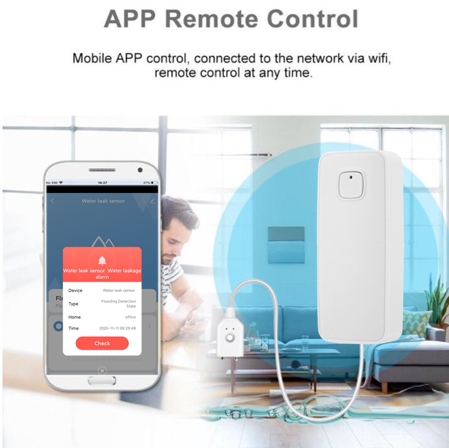 Tuya Tuya wifi water leakage sensor household overflow water…