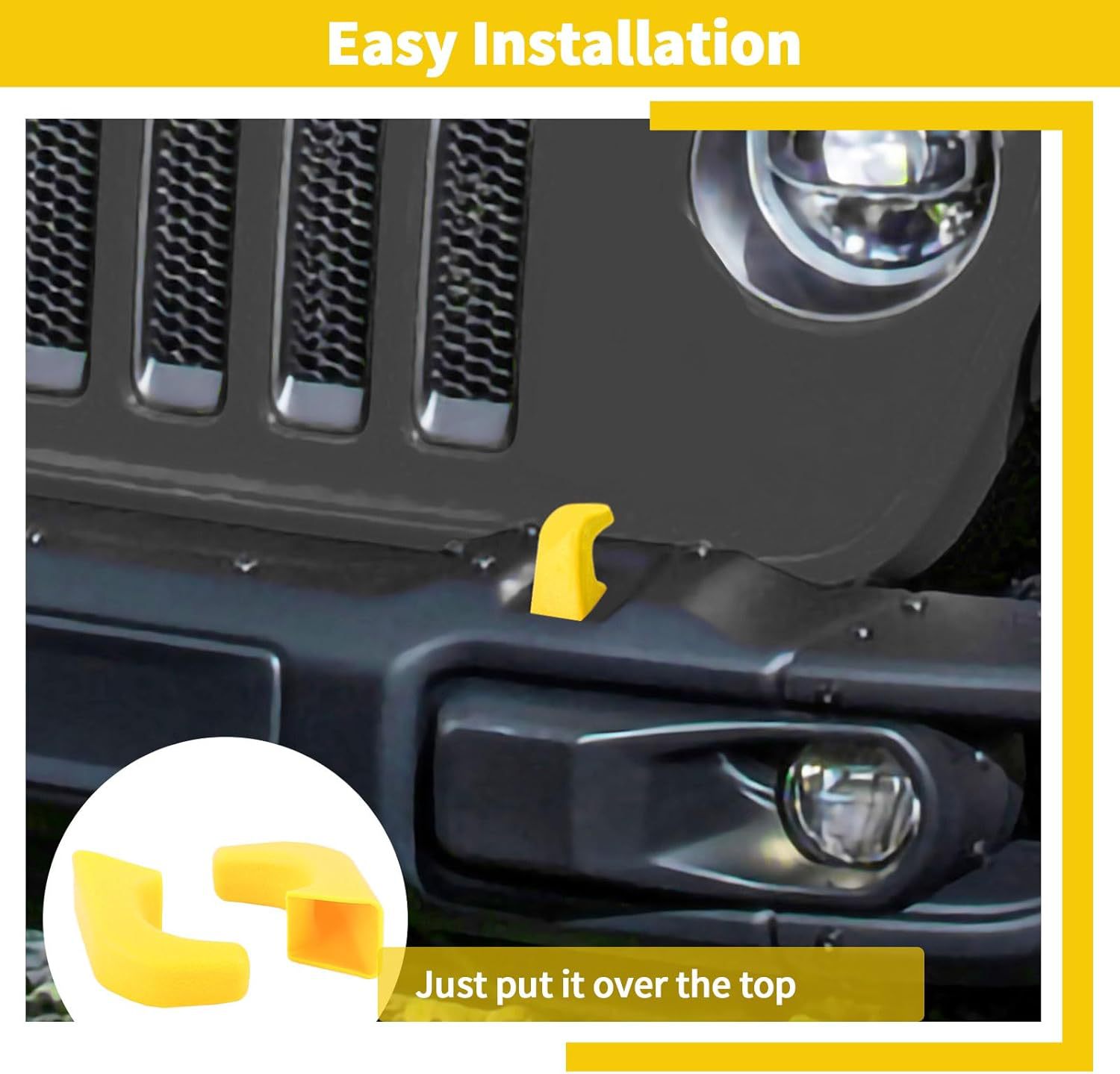 Suitable for 07-23 Models Jk Jl Jt Wrangler Front Bumper Tow Hook Cover, Tow Hook Protector, Tow Buffer Block
