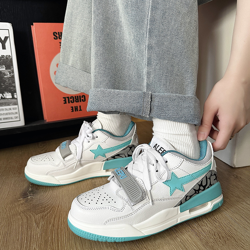 夏季ins風學院撞色氣墊休閒鞋男ulzzang原宿復古學生透氣運動鞋潮